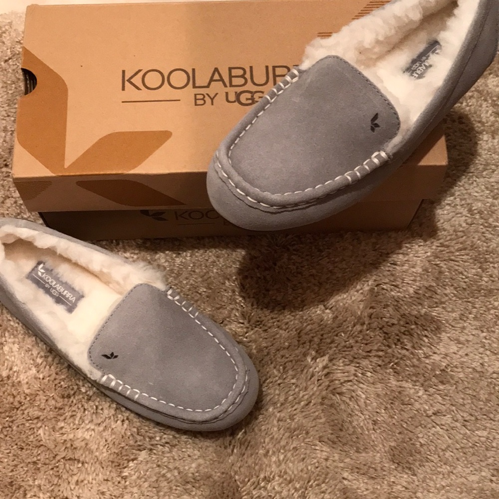 NWT KOOLABURRA BY UGG LEZLY 6 slippers slip ons shoes Grey cozy